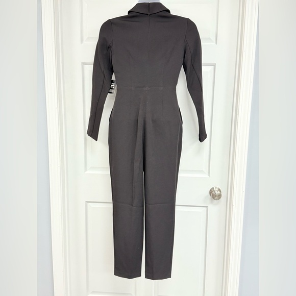 NEW Express Jumpsuit Size 4 Classic Black Long Sleeve Ankle Pants Romper NWT - Picture 4 of 12
